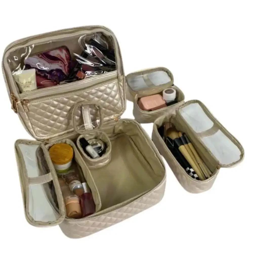 Pearl Quilted Collection Mini Diva Makeup Travel Case NWOT